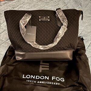 NWT London Fog “Alex” quilted tote w/dust bag